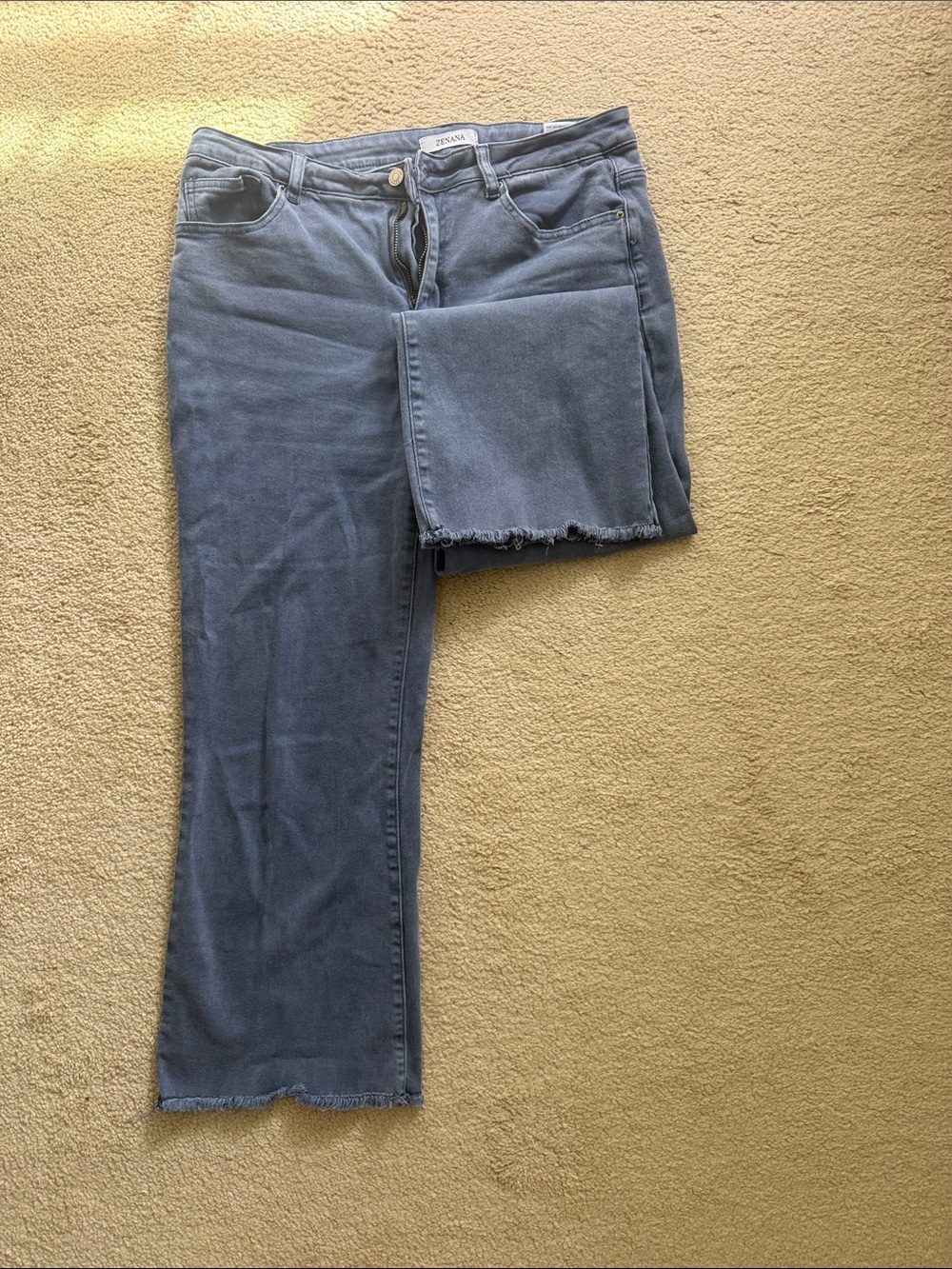 ZANANA Women’s Blue Frayed Hem Jeans